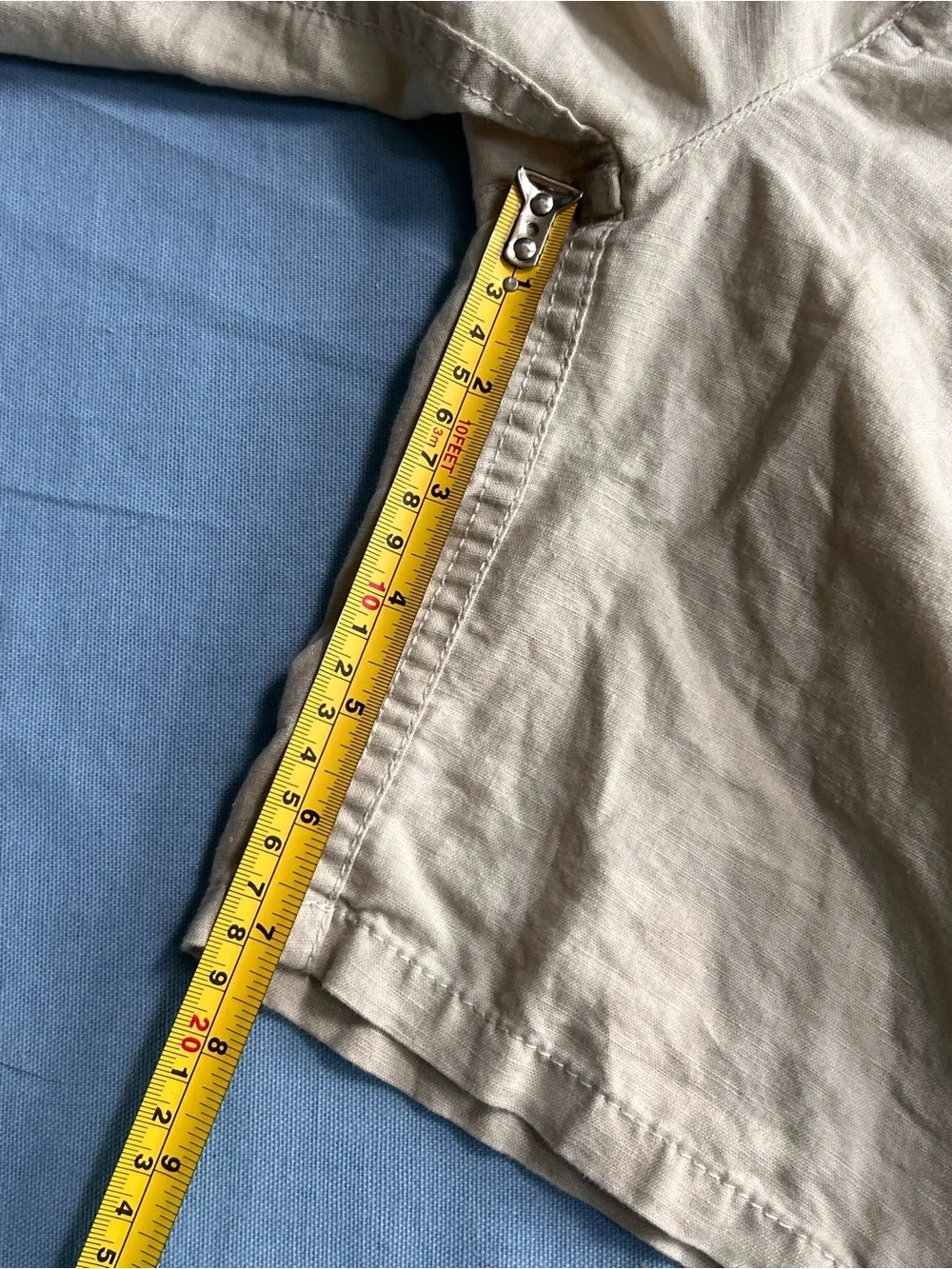 Vintage 90s Gap Women 10 Tan Linen Cotton Blend Shorts 32